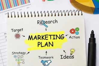 A marketing plan graphic illustrates key strategies for RTO training success.